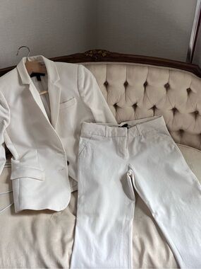 J. Crew Cream Two-Piece Suit: Blazer (size 0) & Trousers (size 2)